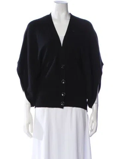 Pre-owned Tory Burch Cashmere V-neck Sweater In Black