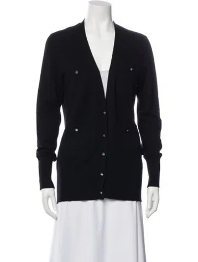 Pre-owned Tory Burch Cashmere V-neck Sweater In Blue