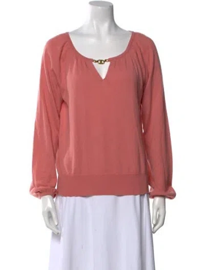 Pre-owned Tory Burch Cashmere V-neck Sweater In Pink