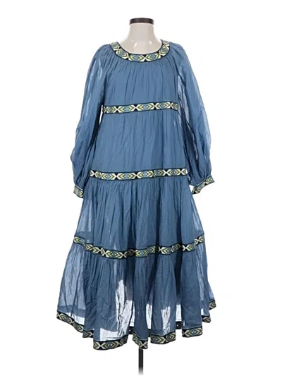 Pre-owned Tory Burch Casual Dress In Blue