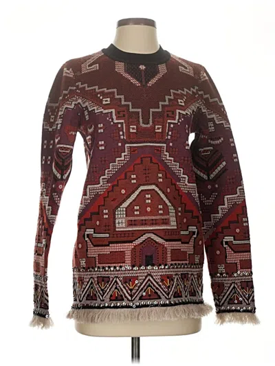 Pre-owned Tory Burch Casual Dress In Burgundy