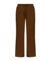 Tory Burch Wool Twill Trousers In Brown