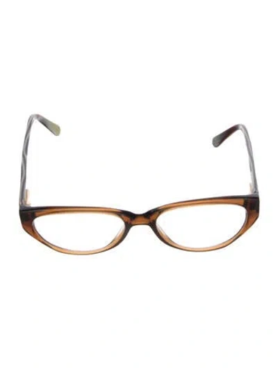 Pre-owned Tory Burch Cat-eye Eyeglasses In Brown