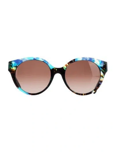 Pre-owned Tory Burch Cat-eye Gradient Sunglasses In Blue