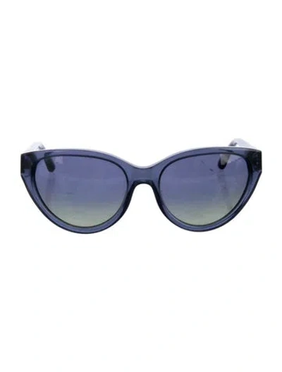 Pre-owned Tory Burch Cat-eye Tinted Sunglasses In Blue
