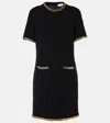 Tory Burch Chain-trimmed Wool-blend Dress In Black