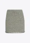 Tory Burch Chain-detailed Midi Skirt In Gray