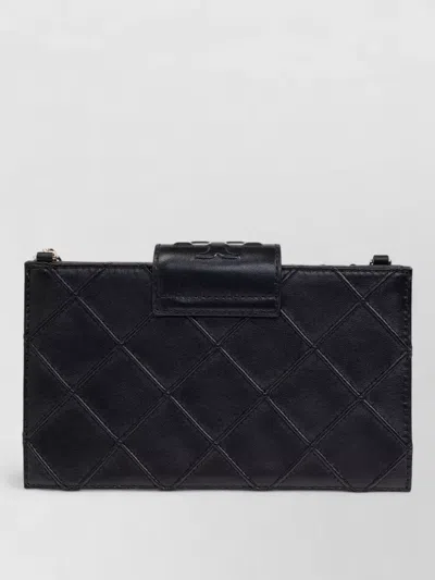 Tory Burch Chain Leather Quilted Crossbody Wallet Bag In Red