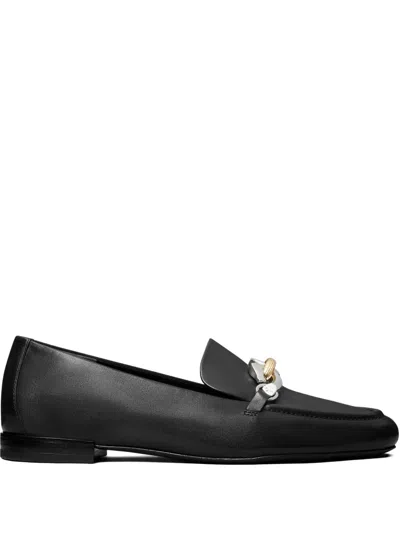 Tory Burch Chain-link Embellishment Loafers In Black