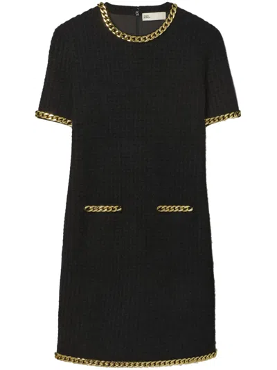 TORY BURCH CHAIN-LINK TRIM MINI DRESS