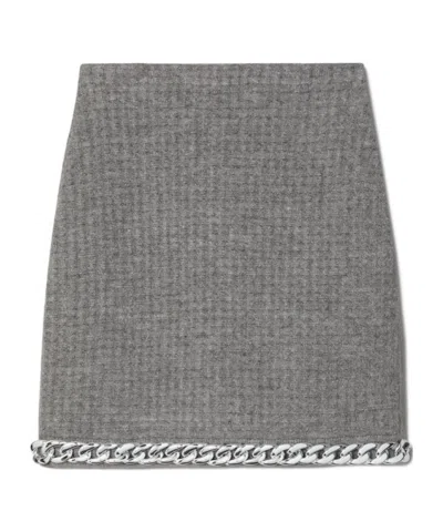 Tory Burch Chain Mini Skirt In Gray
