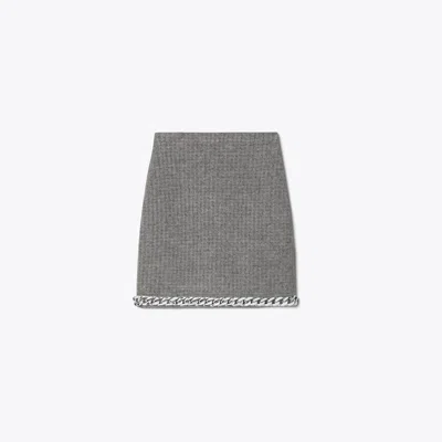 Tory Burch Chain Mini Skirt In Mineral Gray