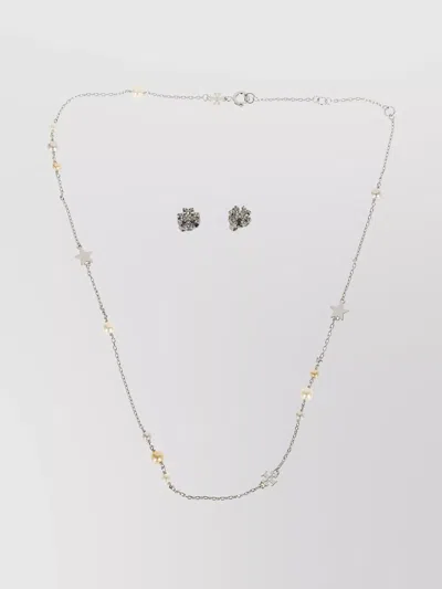 Tory Burch Chain Necklace And Earrings Set In Silver