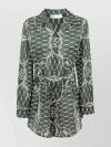 TORY BURCH CHAIN PRINT BELTED KNEE-LENGTH TUNIC
