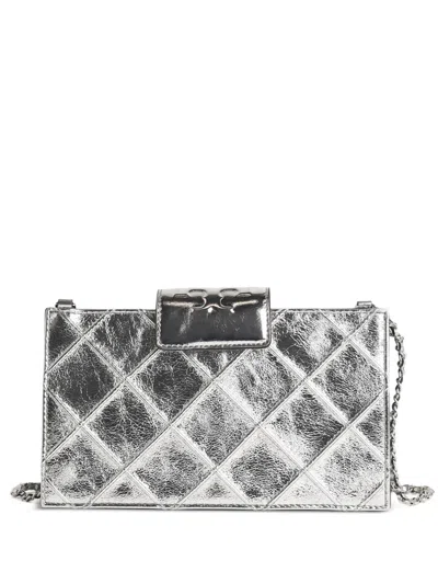 Tory Burch Chain-strap Leather Cross Body Bag In Silver
