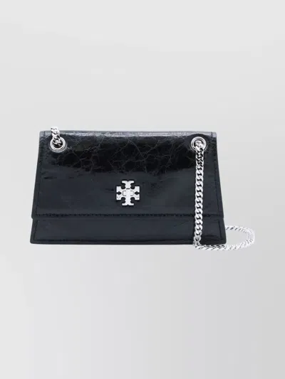 Tory Burch Chain Strap Textured Shoulder Bag In Black