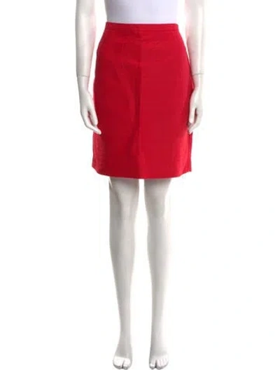 Pre-owned Tory Burch Chain-link Accents Knee-length Skirt In Red