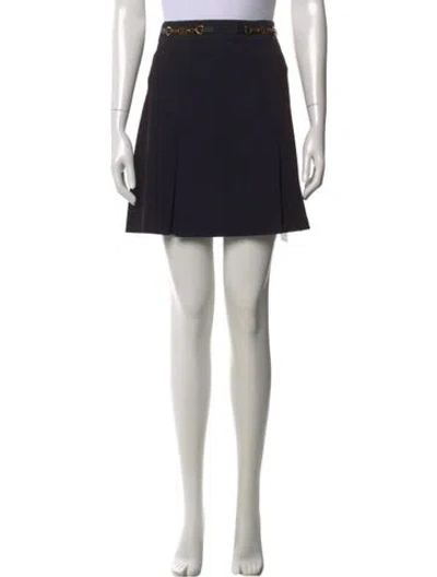 Pre-owned Tory Burch Chain-link Accents Mini Skirt In Black