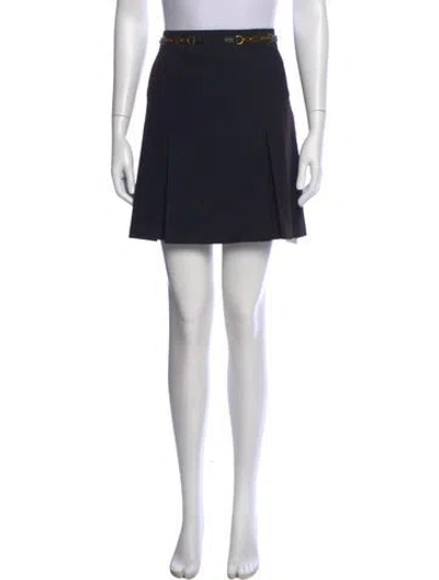 Pre-owned Tory Burch Chain-link Accents Mini Skirt In Black