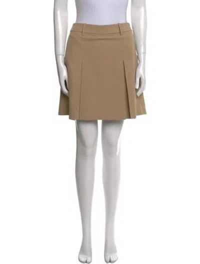 Pre-owned Tory Burch Chain-link Accents Mini Skirt In Neutral