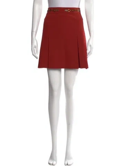 Pre-owned Tory Burch Chain-link Accents Mini Skirt In Orange