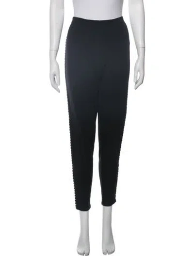 Pre-owned Tory Burch Chain-link Accents Sweatpants In Black/blue