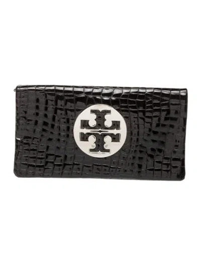 Pre-owned Tory Burch Chain-link Clutch In Black