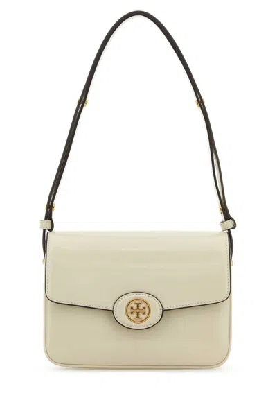 Tory Burch Chalk Leather Robinson Shoulder Handbag Mini With Gold-tone Hardware In Neutral