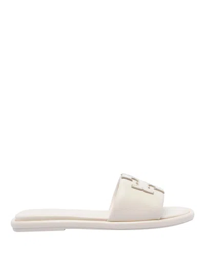 Tory Burch White Double T Sport Slide