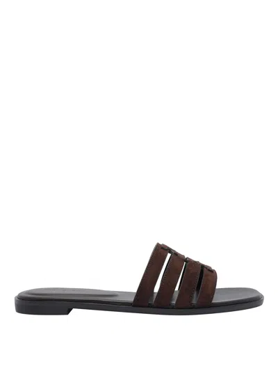 Tory Burch Brown Ines Cage Slide