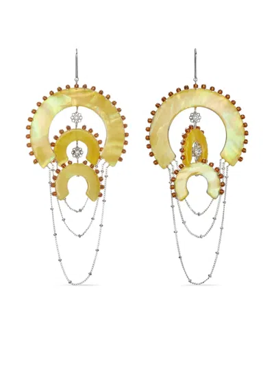 Tory Burch Chandelier Resin-bead Earrings In Gold