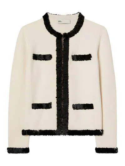 TORY BURCH KENDRA SEQUINED WOOL JACKET