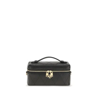 Tory Burch Charlie Beauty Case Top Handle Bag In Black