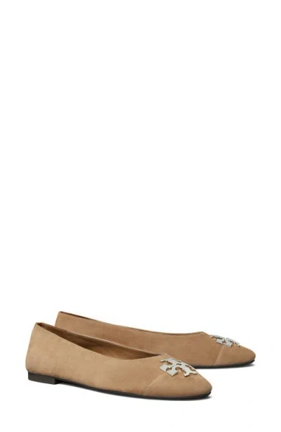 Tory Burch Charlie Cap Toe Ballet Flat In Brown