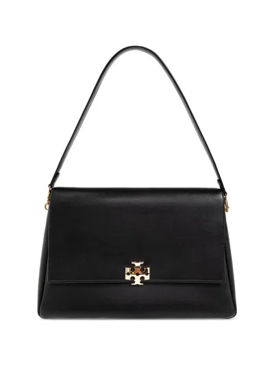 Tory Burch Charlie Large Leather Shoulder Bag In Black