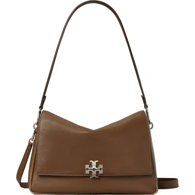 Tory Burch Charlie Leather Shoulder Bag In Brown