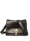 Tory Burch Charlie Leather Shoulder Bag In Brown