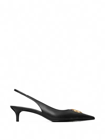 Tory Burch Charlie Logo-plaque Slingback Pumps In Multi