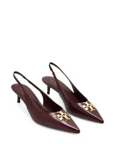 Tory Burch Charlie Logo-plaque Slingback Pumps In Red