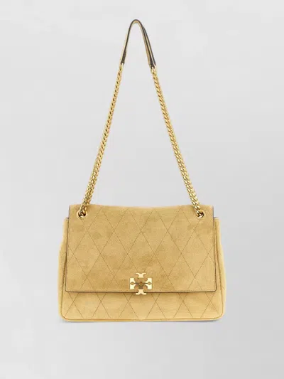 Tory Burch Charlie Medium Chain Strap Quilted Bag In Yellow