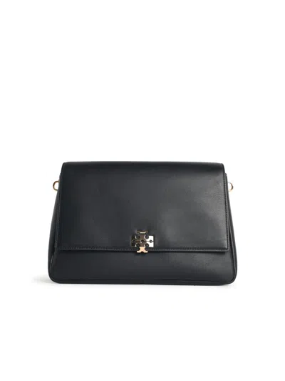 Tory Burch 'charlie' Medium Shoulder Bag In Black Lear