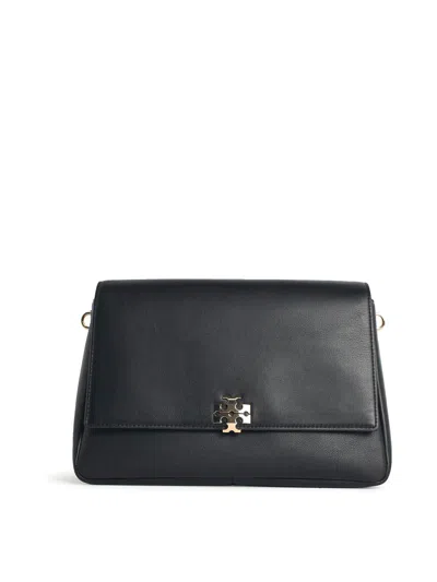 Tory Burch Charlie Medium Shoulder Bag In Black Leather