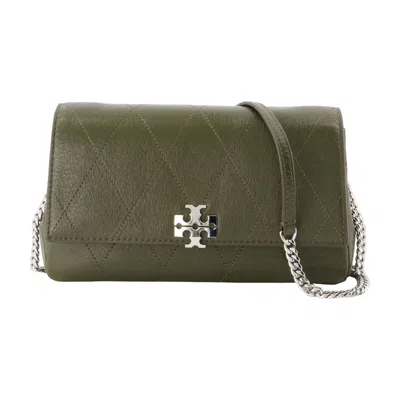 Tory Burch Charlie On-chain Wallet -  - Leather - Khaki