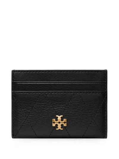 Tory Burch Charlie Quilted Card Case In Black