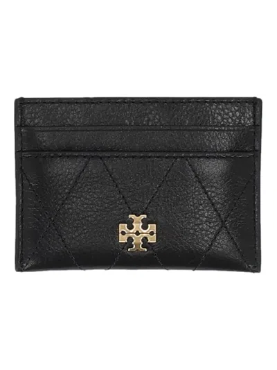 Tory Burch Charlie Quilted Card Case In Black