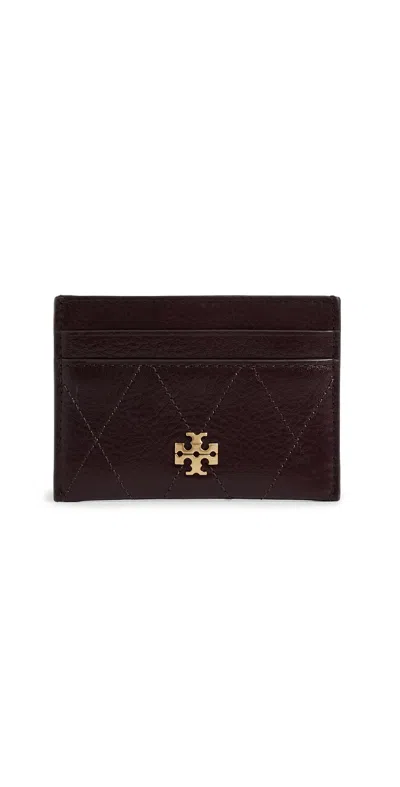 Tory Burch Charlie Quilted Card Case Vintage Bordeaux