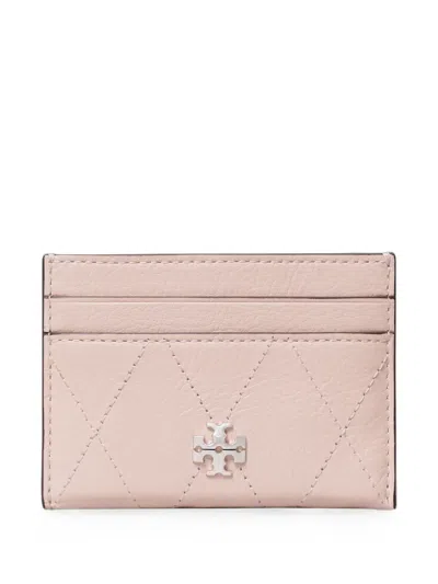 Tory Burch Charlie Quilted Card Holder In Pink