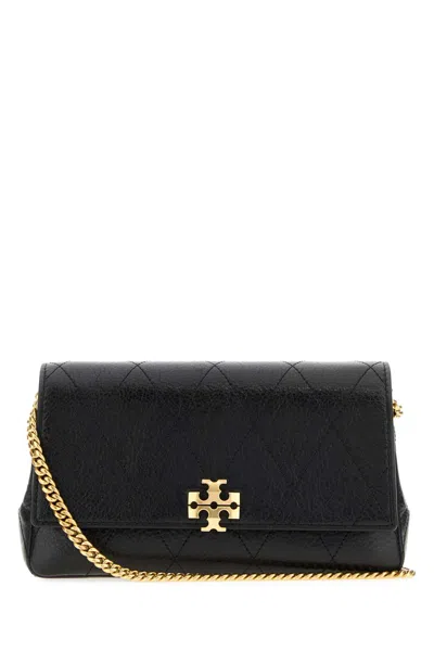Tory Burch Charlie Quilted Chain Wallet In Black