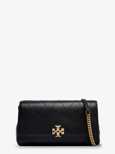 Tory Burch Charlie Quilted Chain Wallet Leather Crossbody Bag In Black