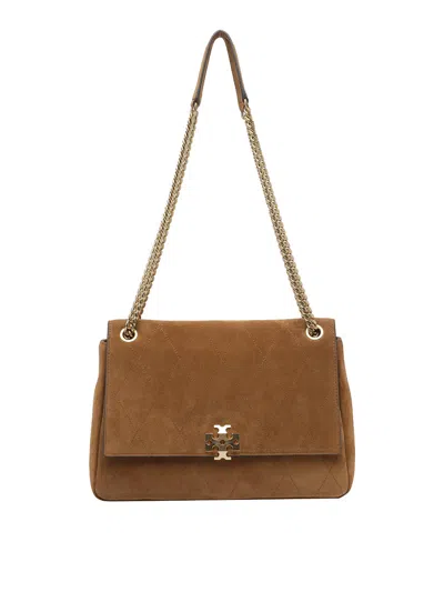 Tory Burch Charlie Quilted Large Shoulder Bag In Brown